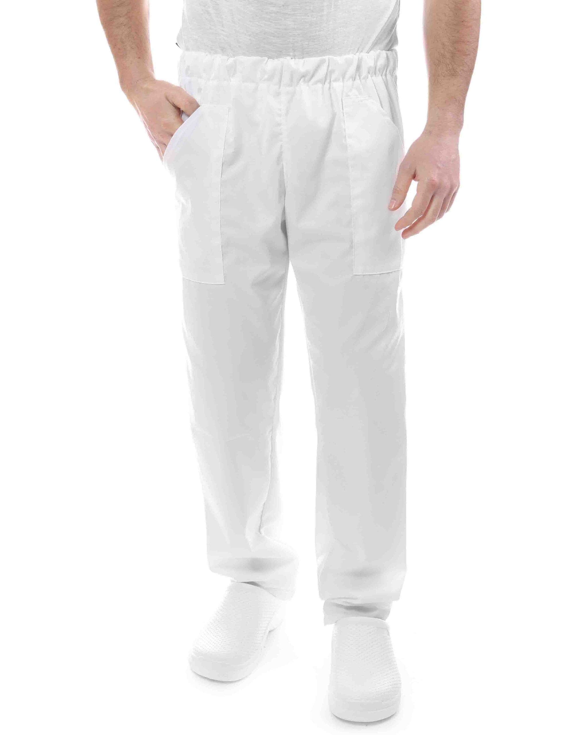 Pantaloni chef bianchi professionali da cucina