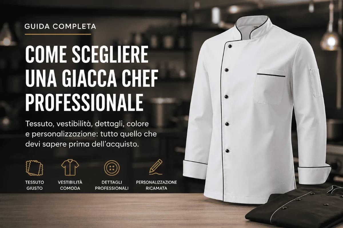 giacca chef professionale bianca con dettaglio ricamo