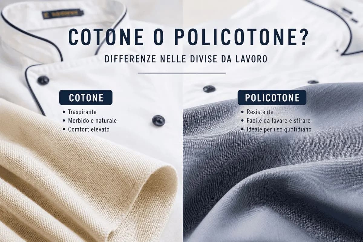 confronto tra tessuto cotone e policotone per divise da lavoro