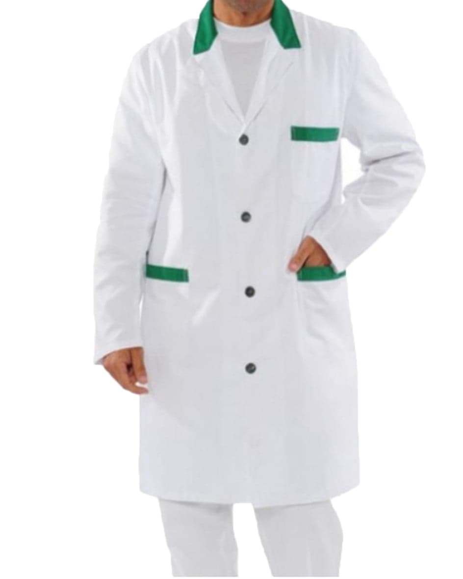 Camice uomo bianco e verde Camice uomo bianco e verde professionale da lavoro